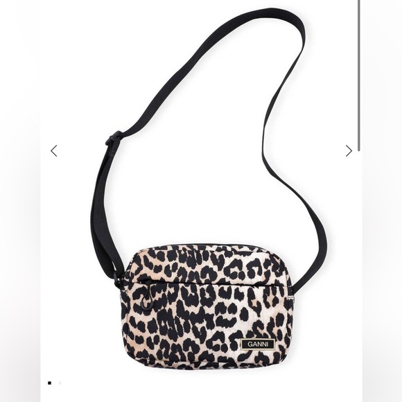Ganni Womens Festival Animal-Print Recycled Polyester Bag - Picture 2 of 5